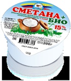 Сметана + БИО с массовой долей жира 15%, 200 г