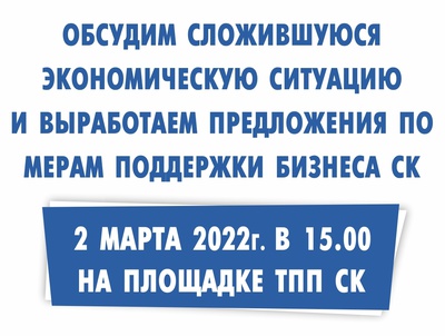 Меры поддержки ставропольского бизнеса обсудят в ТПП СК