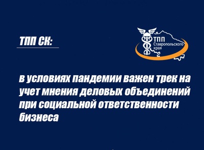 ТПП СК: в условиях пандемии важен трек на учет мнения деловых объединений при социальной ответственности бизнеса